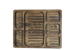 Dekoratif Ahşap Bölmeli Sunumluk/Çerezlik